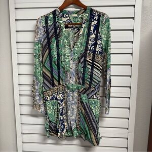 Multicolor Patterned Tunic Top
